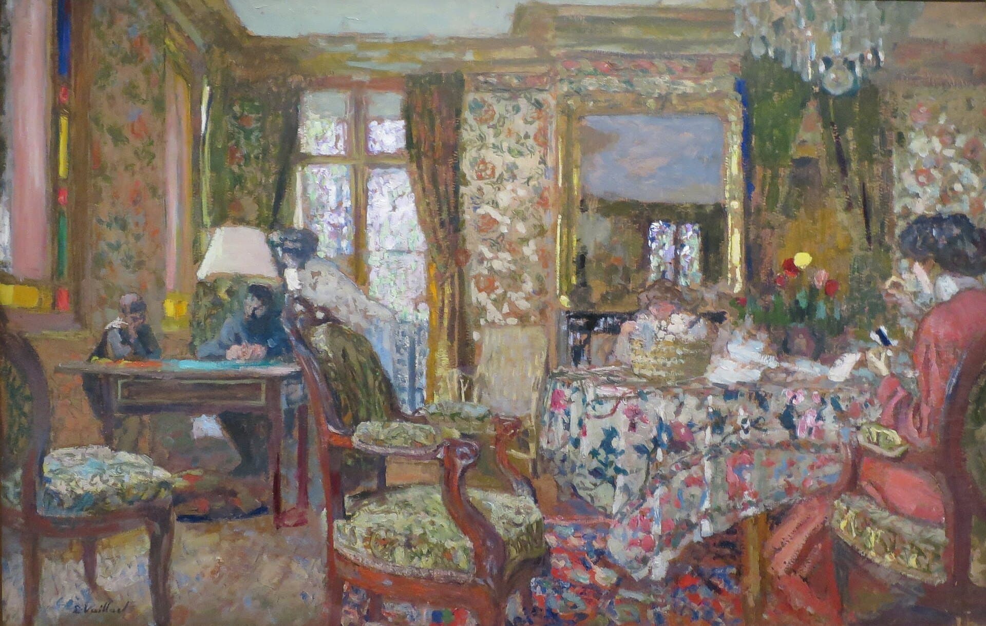 A dim patterned interior